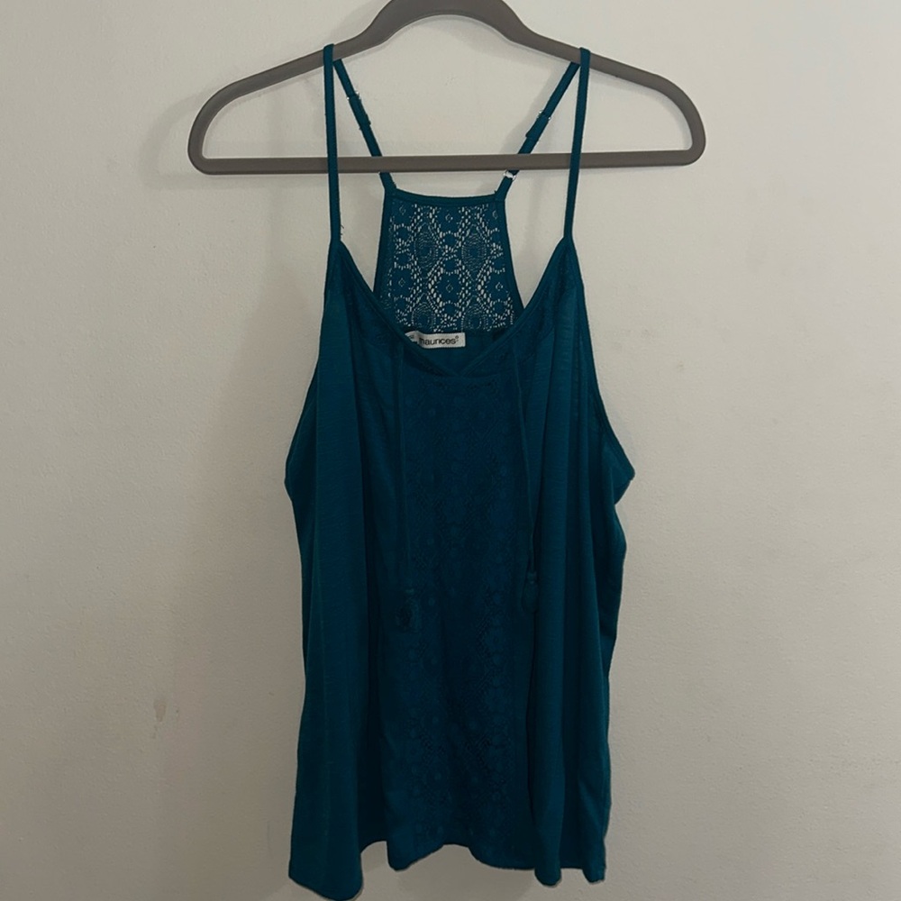 Maurices Teal Lace Accent Top